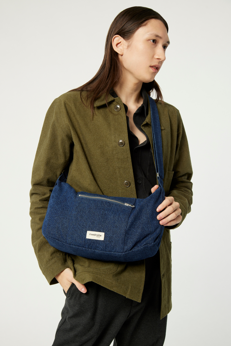 Mini Charlot le sac Crossbody - Denim Brut Upcyclé