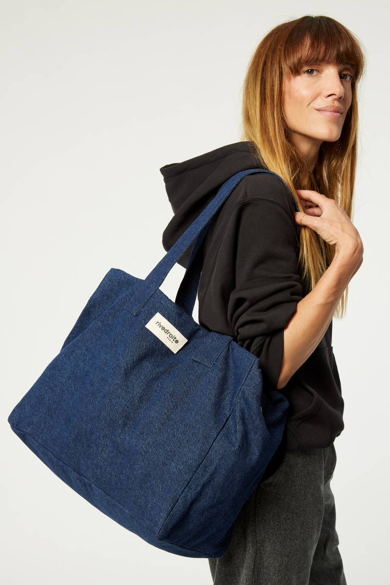 Célestins the 24-hour bag - Upcycled raw denim – Rivedroite