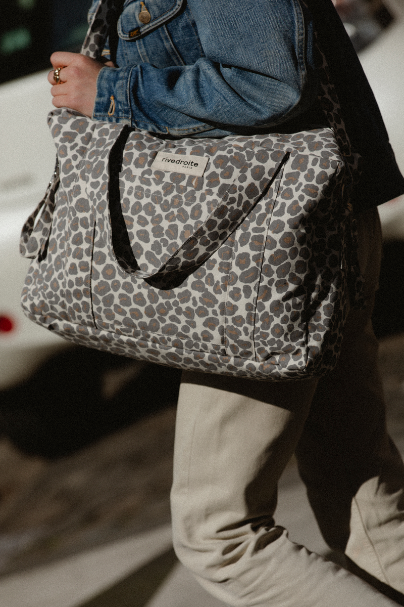 Darcy l'anti sac à langer - Polycoton recyclé Léopard Gris