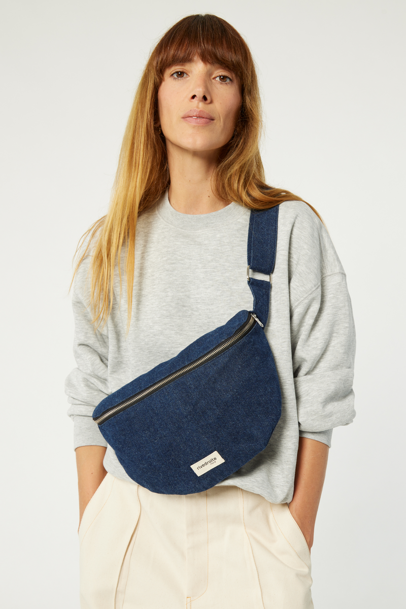 Custine XL le sac banane - Denim Brut Upcyclé