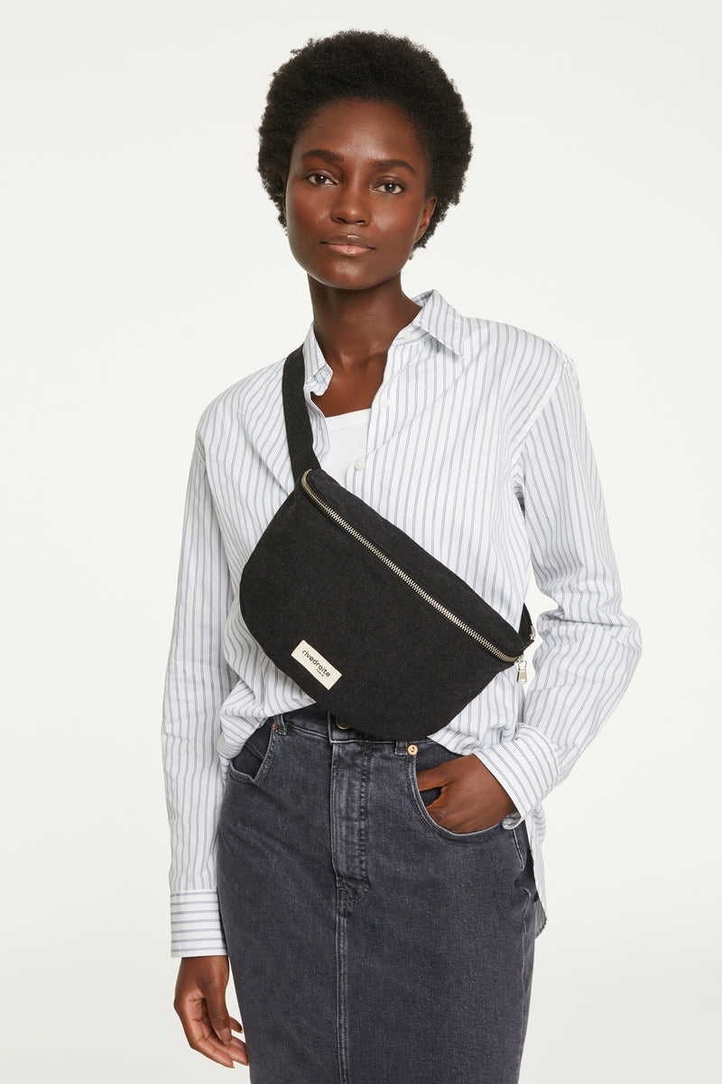 Custine le sac banane - Coton recyclé noir