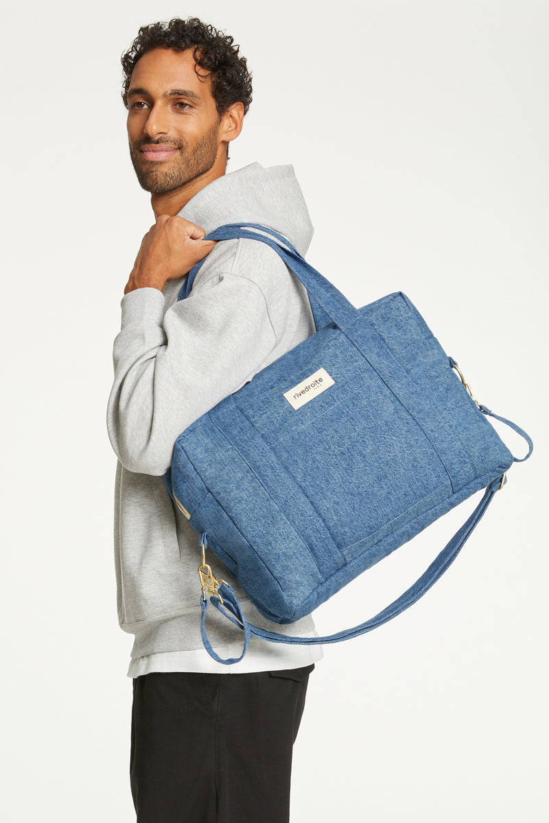 Darcy l'anti sac à langer Denim Clair Upcyclé – Rivedroite Paris