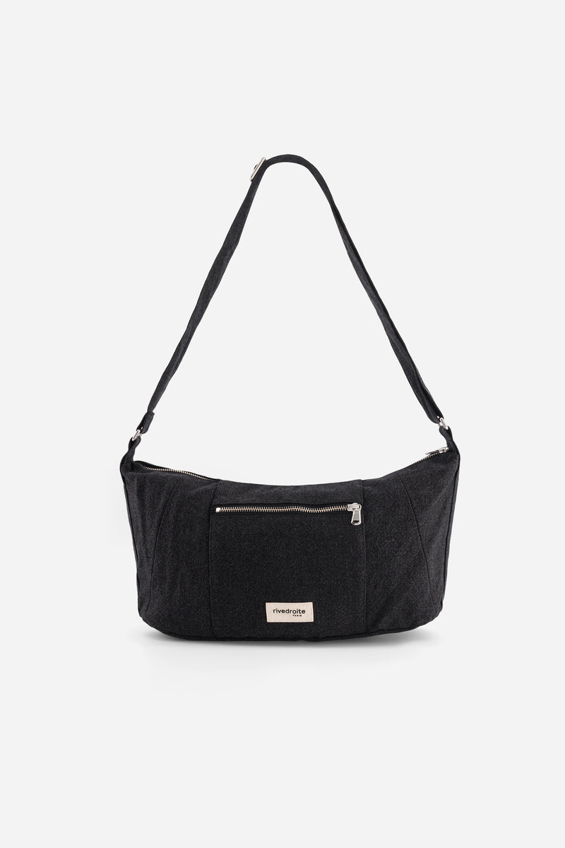 Mini Charlot the Crossbody bag Recycled cotton Black Rivedroite Paris