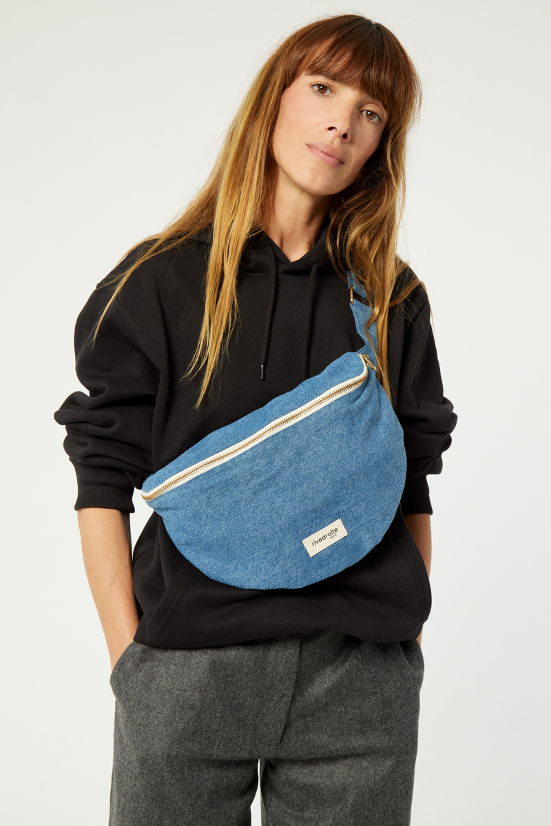 Custine XL le sac banane - Denim Clair recyclé