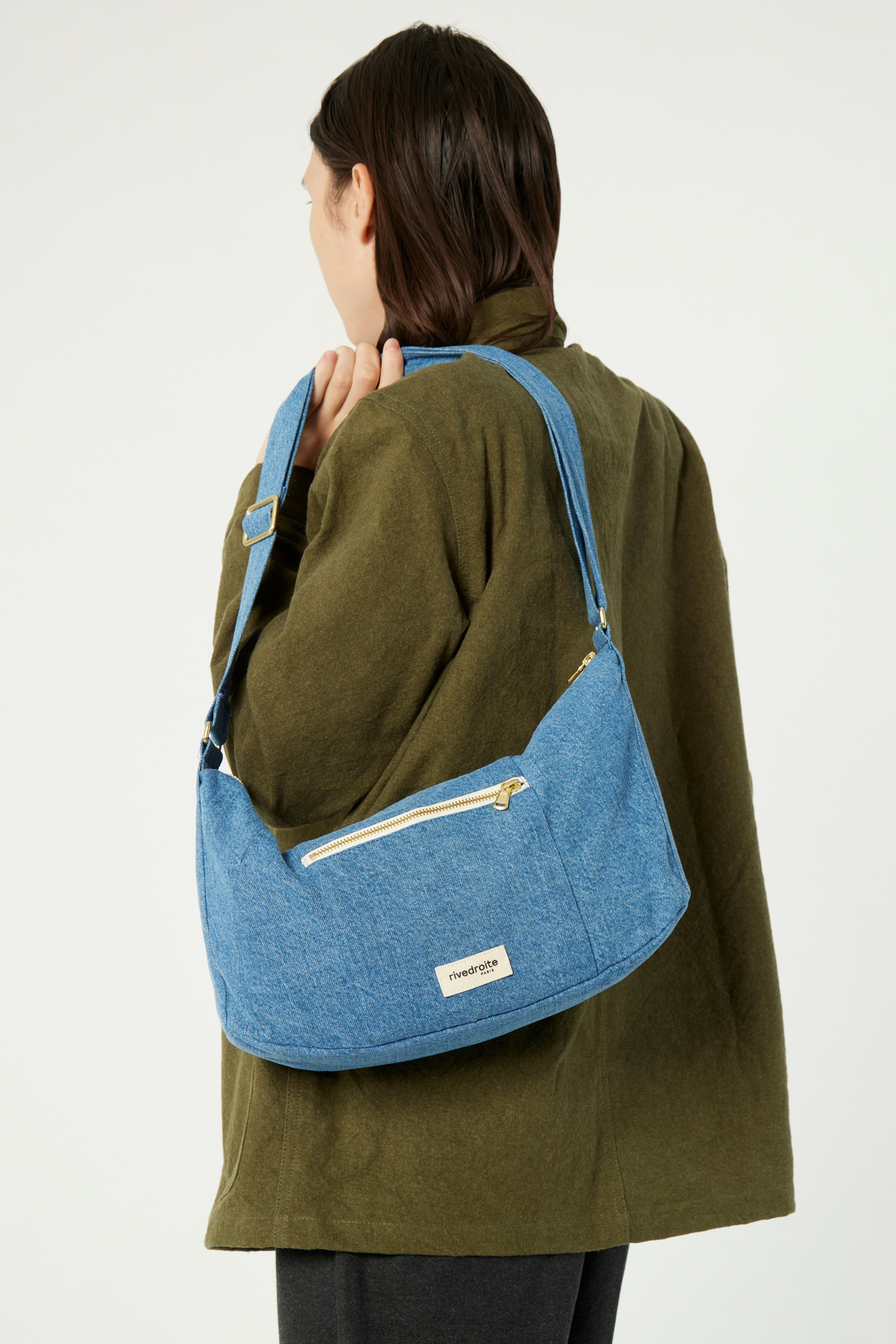 Charlot le sac Crossbody Denim Clair Upcycle Rivedroite Paris