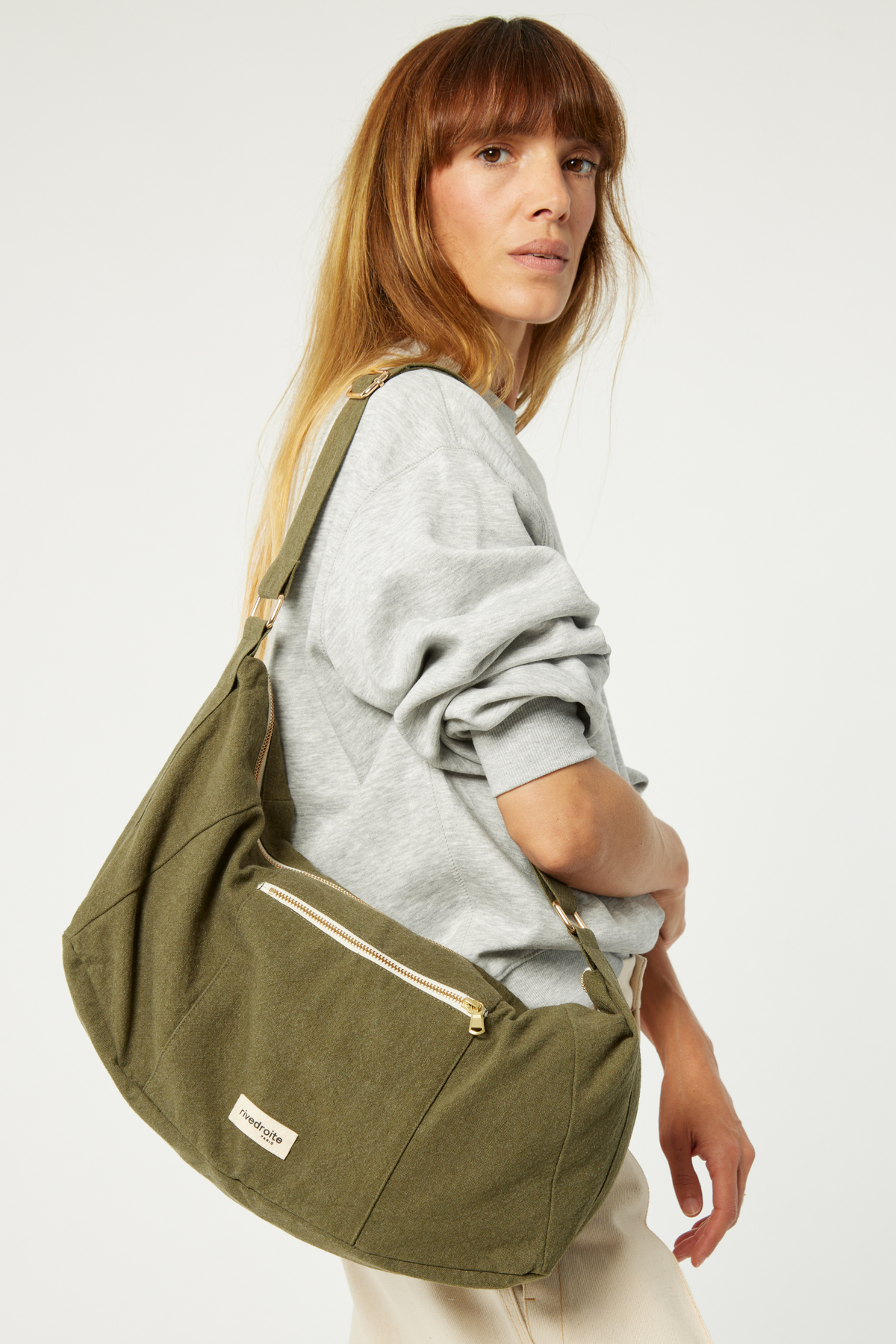 Charlot le sac Crossbody Coton recycle Kaki Rivedroite Paris
