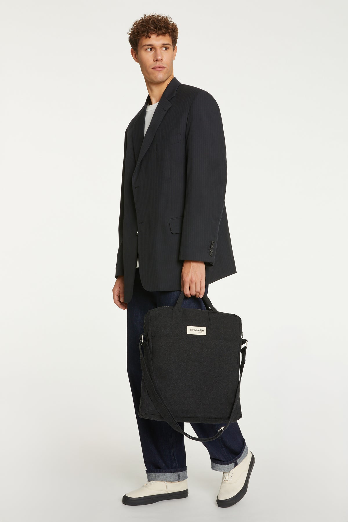 Achille le city bag Coton recycle Noir Rivedroite Paris