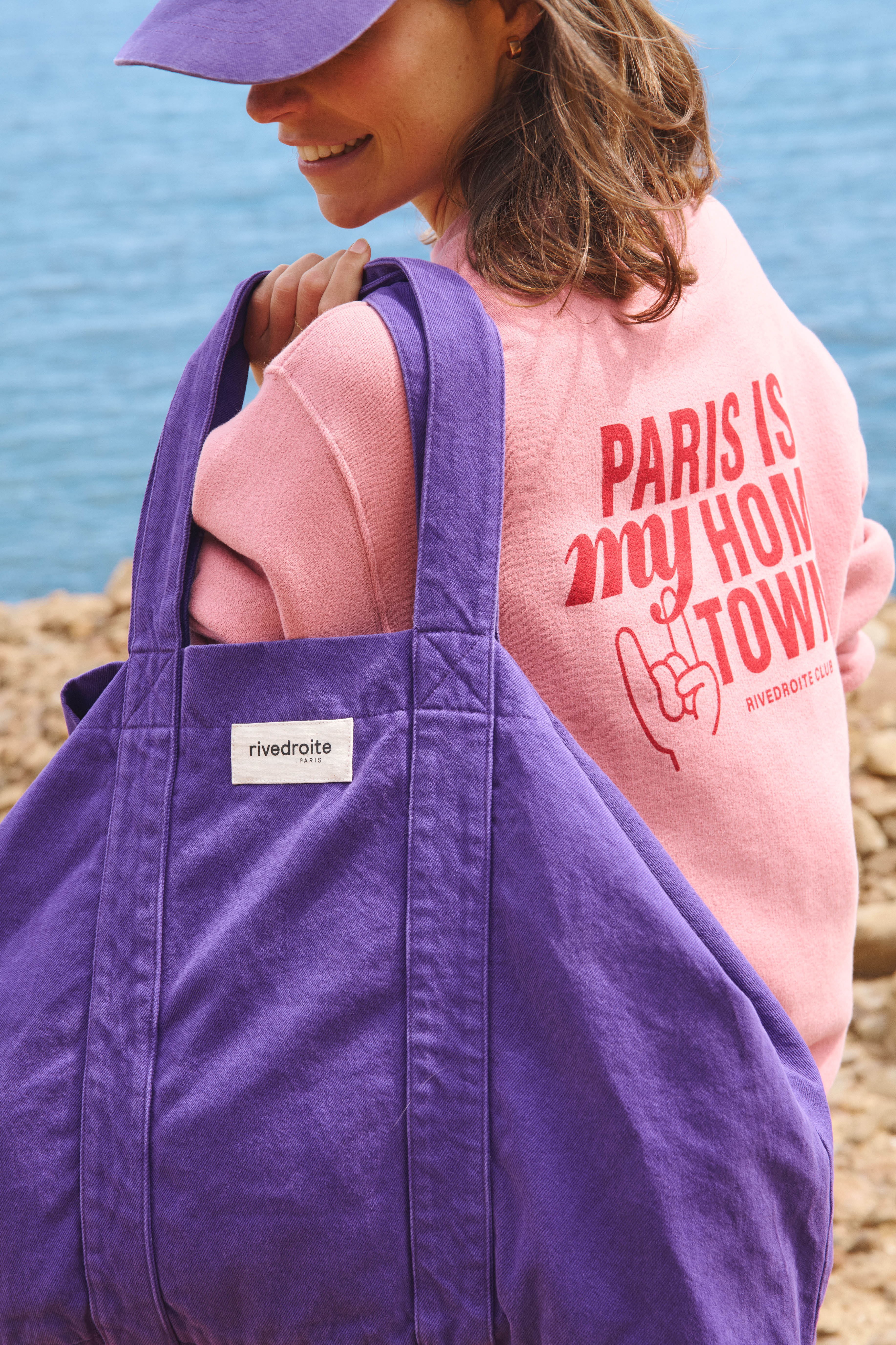 Marcel le cabas XS | Sergé de coton Malibu Purple