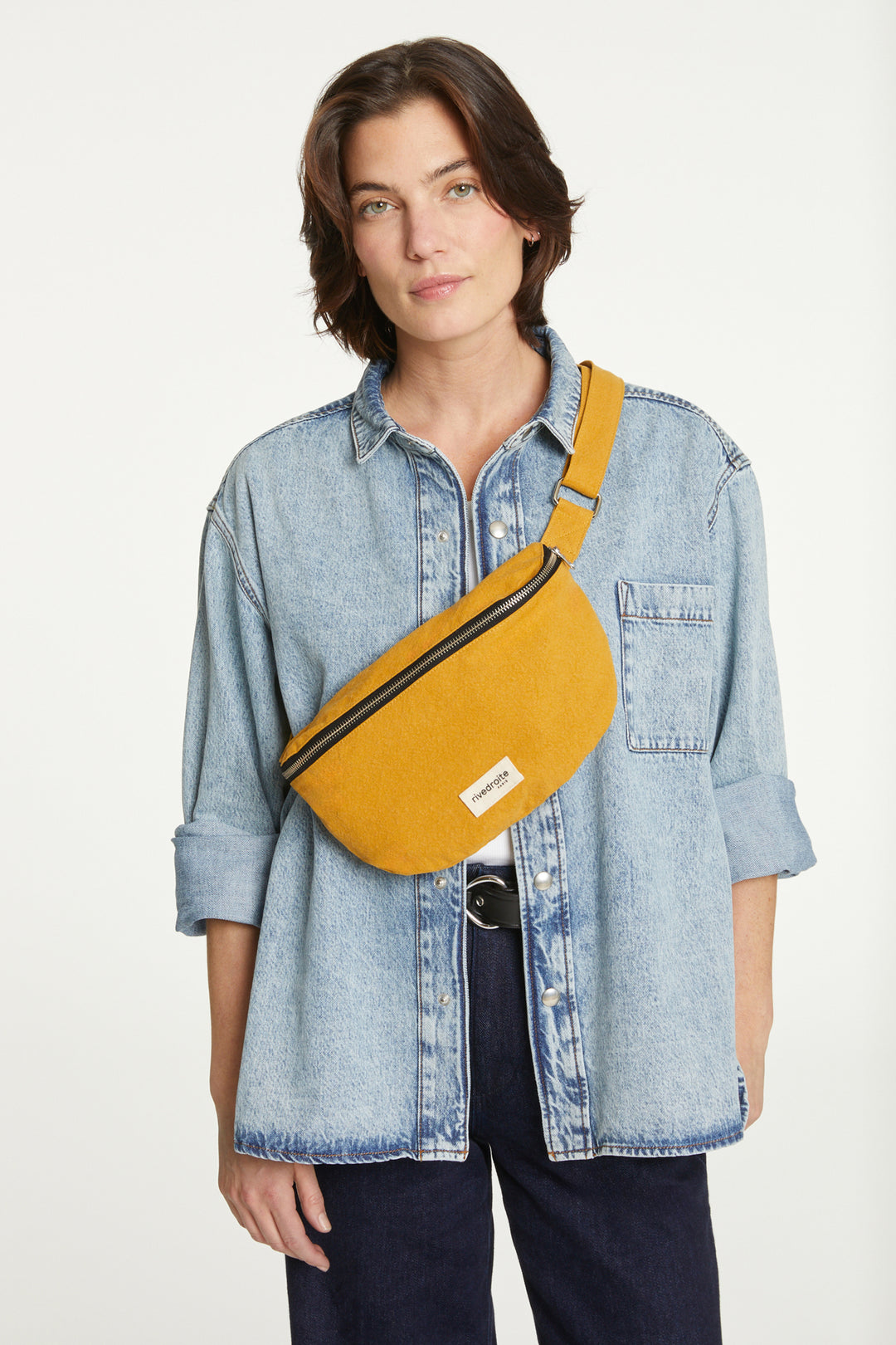 Custine le sac banane Coton recyclé Moutarde Rivedroite Paris