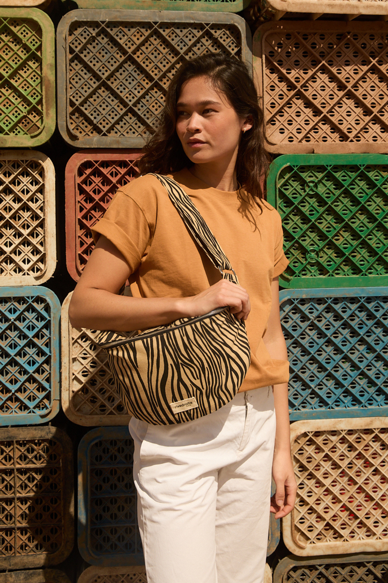 Custine XL le sac banane - Coton recyclé Zèbre
