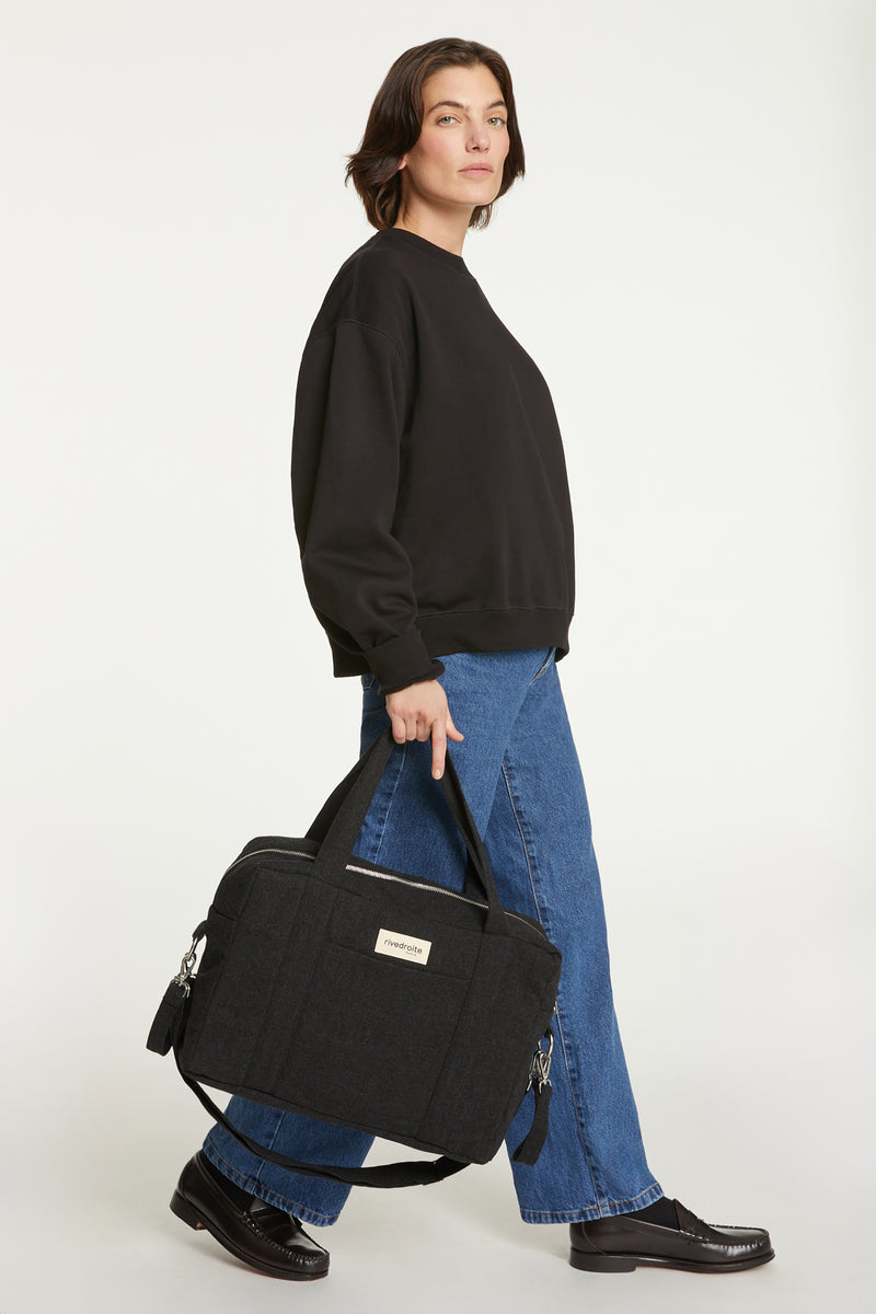 Darcy l'anti sac à langer - Coton recyclé noir