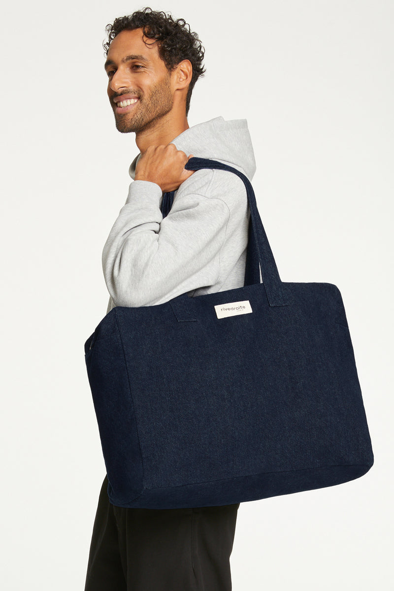 Elzévir le grand sac weekend - Denim Brut recyclé