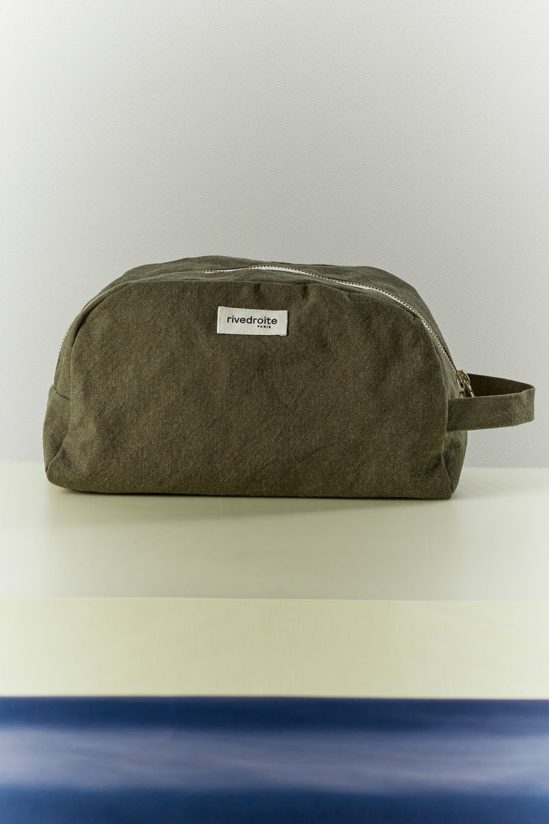 Hermel la trousse de toilette - Coton recyclé Kaki