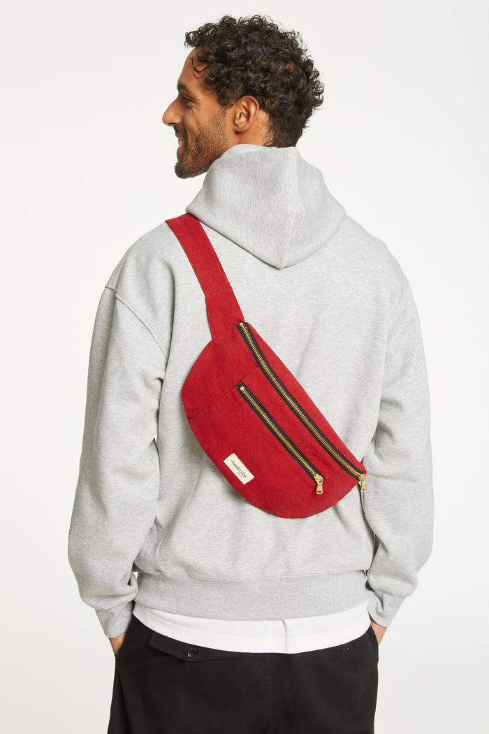 rive droite Orsel le sac banane grand format Coton recyclé Rouge Vibrant Livraison gratuite Sacs