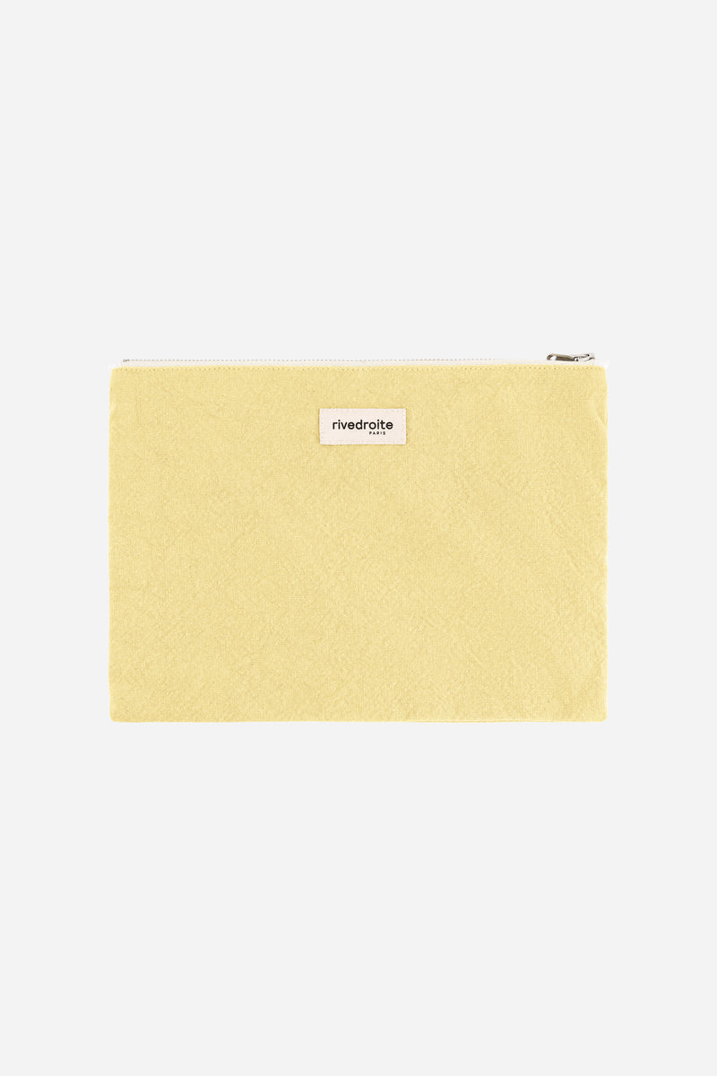 Barbette Medium la pochette - Coton recyclé Yellow here comes the sun