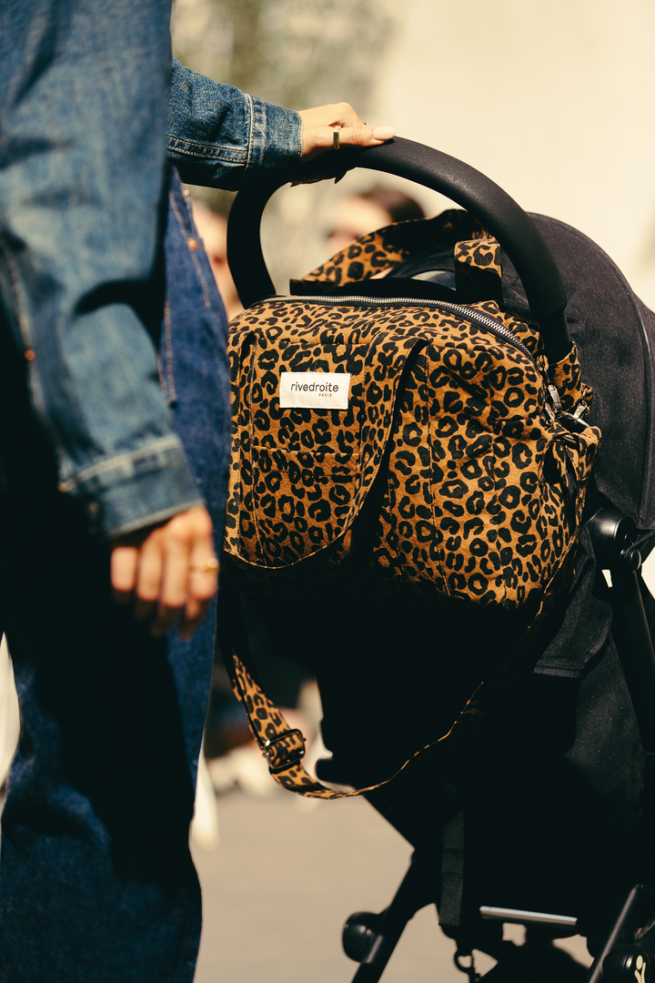 Mini Darcy l anti sac a langer Coton recycle Leopard Rivedroite Paris