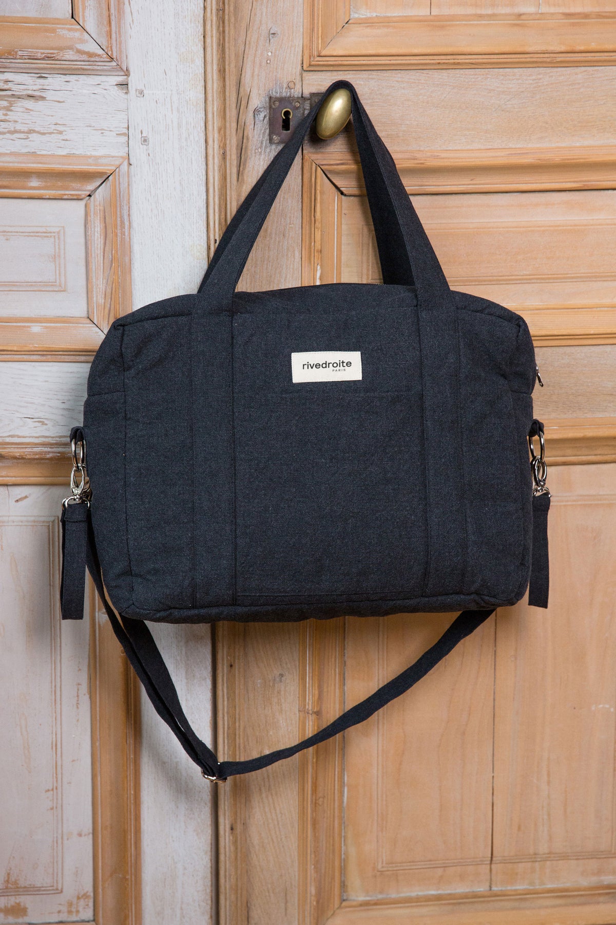 Mini Darcy l'anti-sac à langer - Coton recyclé Noir – Rivedroite Paris