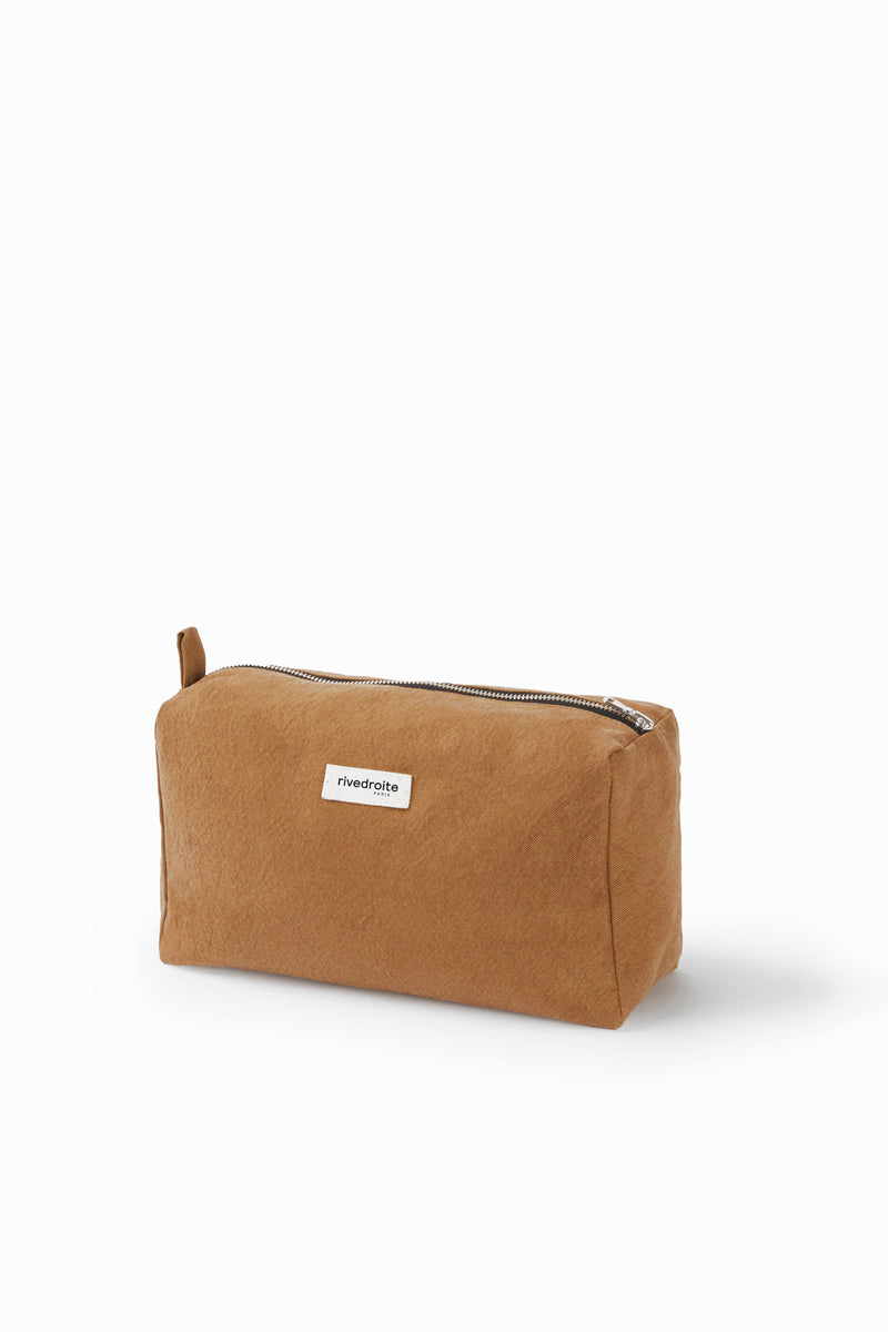 Alma la trousse de toilette maternité - Coton recyclé camel
