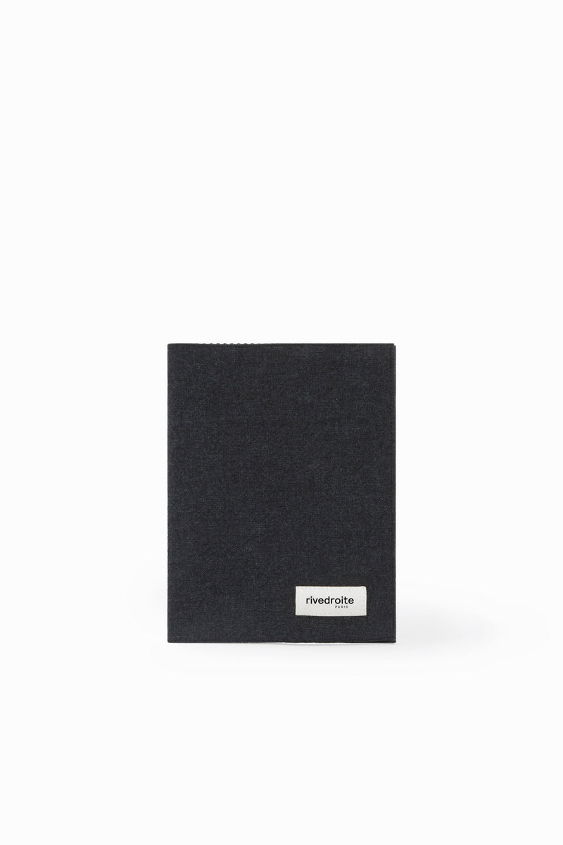 Gabin le protège carnet de santé - Coton recyclé noir