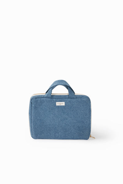 Trudaine le porte document - Denim clair upcyclé - vue face