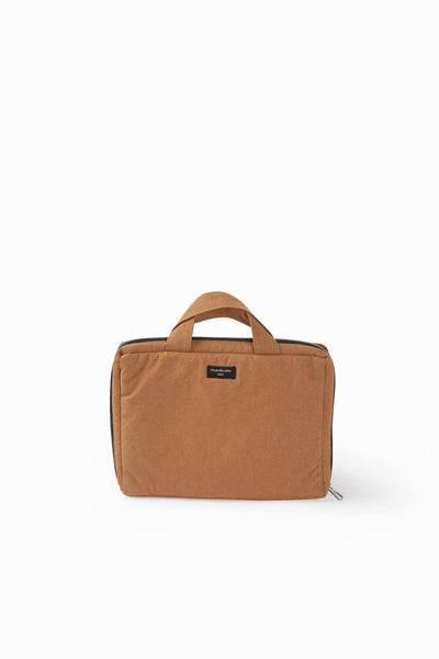 Trudaine le porte document - Coton recyclé camel - vue face 