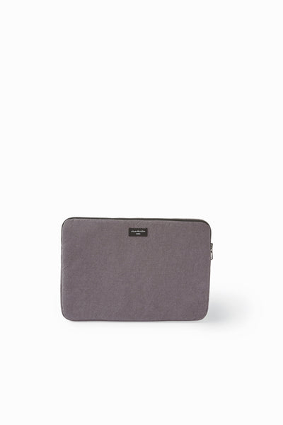 Vivienne la housse d'ordinateur 15" - Coton recyclé gris - vue face