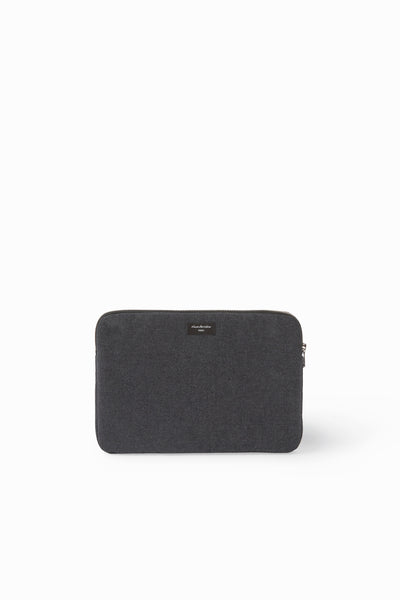 Vivienne la housse d'ordinateur 15" - Coton recyclé noir - vue face