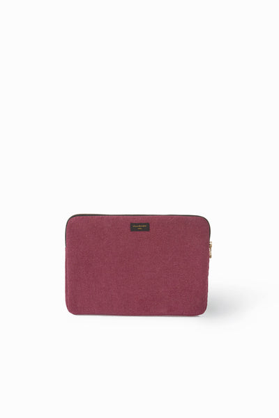 Vivienne la housse d'ordinateur 15" - Coton recyclé bordeaux - vue faceVivienne la housse d'ordinateur 15" - Coton recyclé bordeaux - vue face